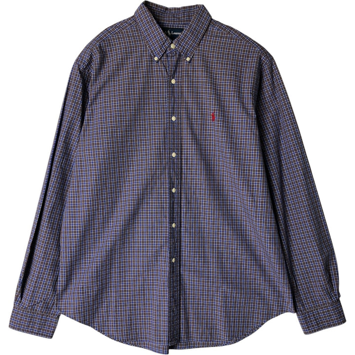 Ralph Lauren Classic Fit Long Sleeve Button Down Check Shirt Men's XL cotton blue type Vintage Second Hand