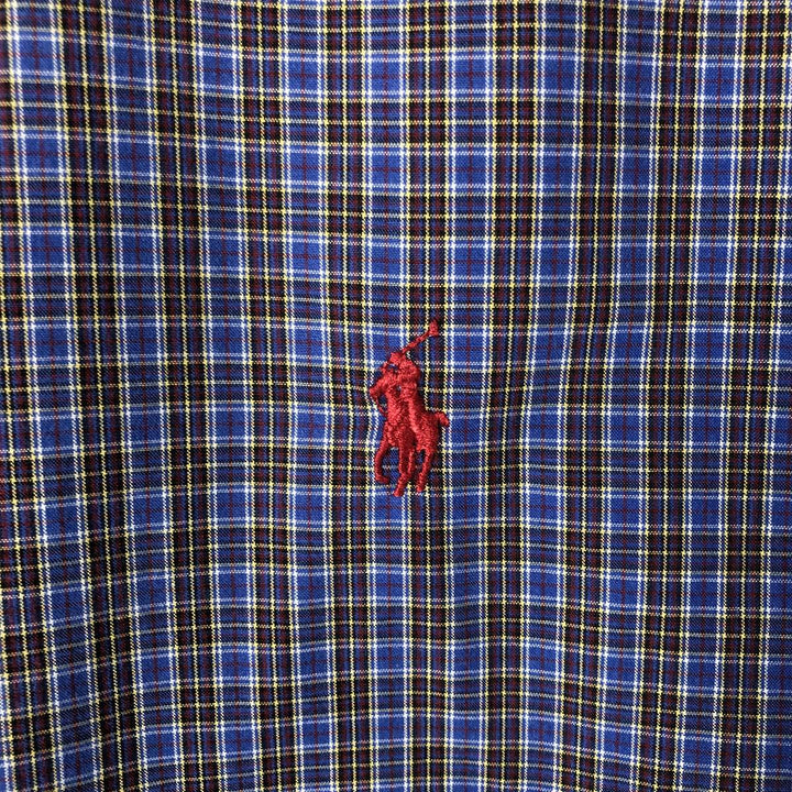 Ralph Lauren Classic Fit Long Sleeve Button Down Check Shirt Men's XL cotton blue type Vintage Second Hand
