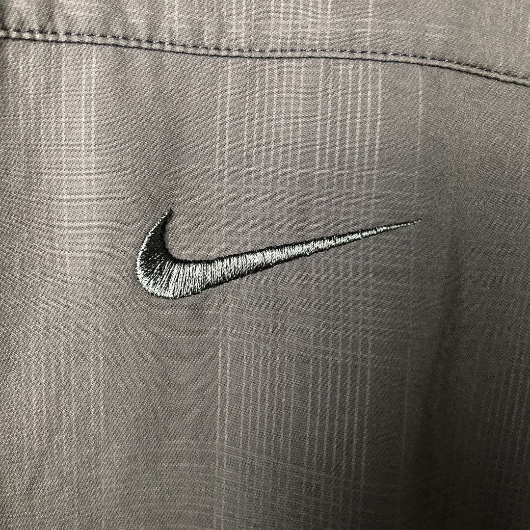 Nike Golf Check Pattern V-Neck Warm-Up Pullover, Men's Size XL polyester Charcoal Vintage Second Hand