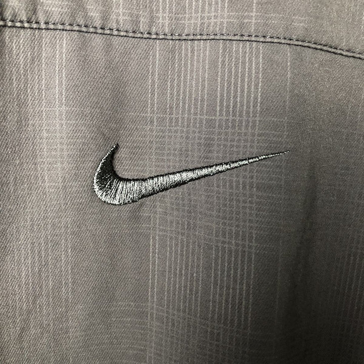 Nike Golf Check Pattern V-Neck Warm-Up Pullover, Men's Size XL polyester Charcoal Vintage Second Hand