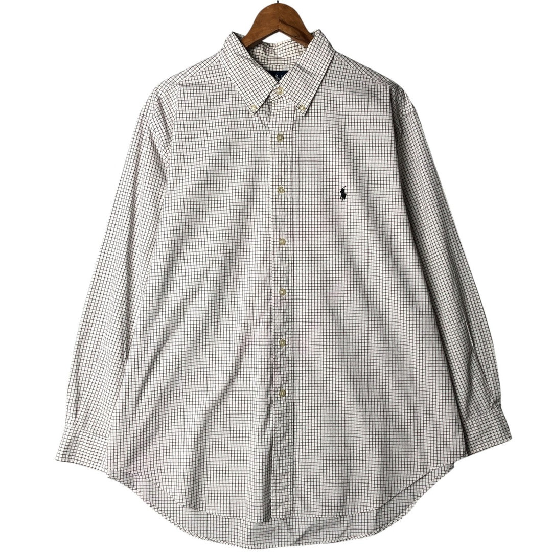 Ralph Lauren Classic Fit Long Sleeve Button Down Check Shirt Men's XL cotton brown type Vintage Second Hand