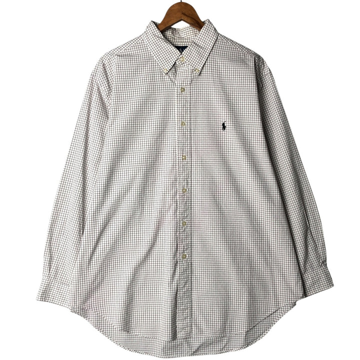 Ralph Lauren Classic Fit Long Sleeve Button Down Check Shirt Men's XL cotton brown type Vintage Second Hand