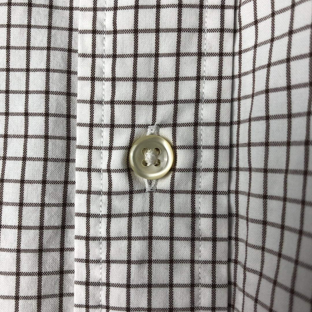 Ralph Lauren Classic Fit Long Sleeve Button Down Check Shirt Men's XL cotton brown type Vintage Second Hand