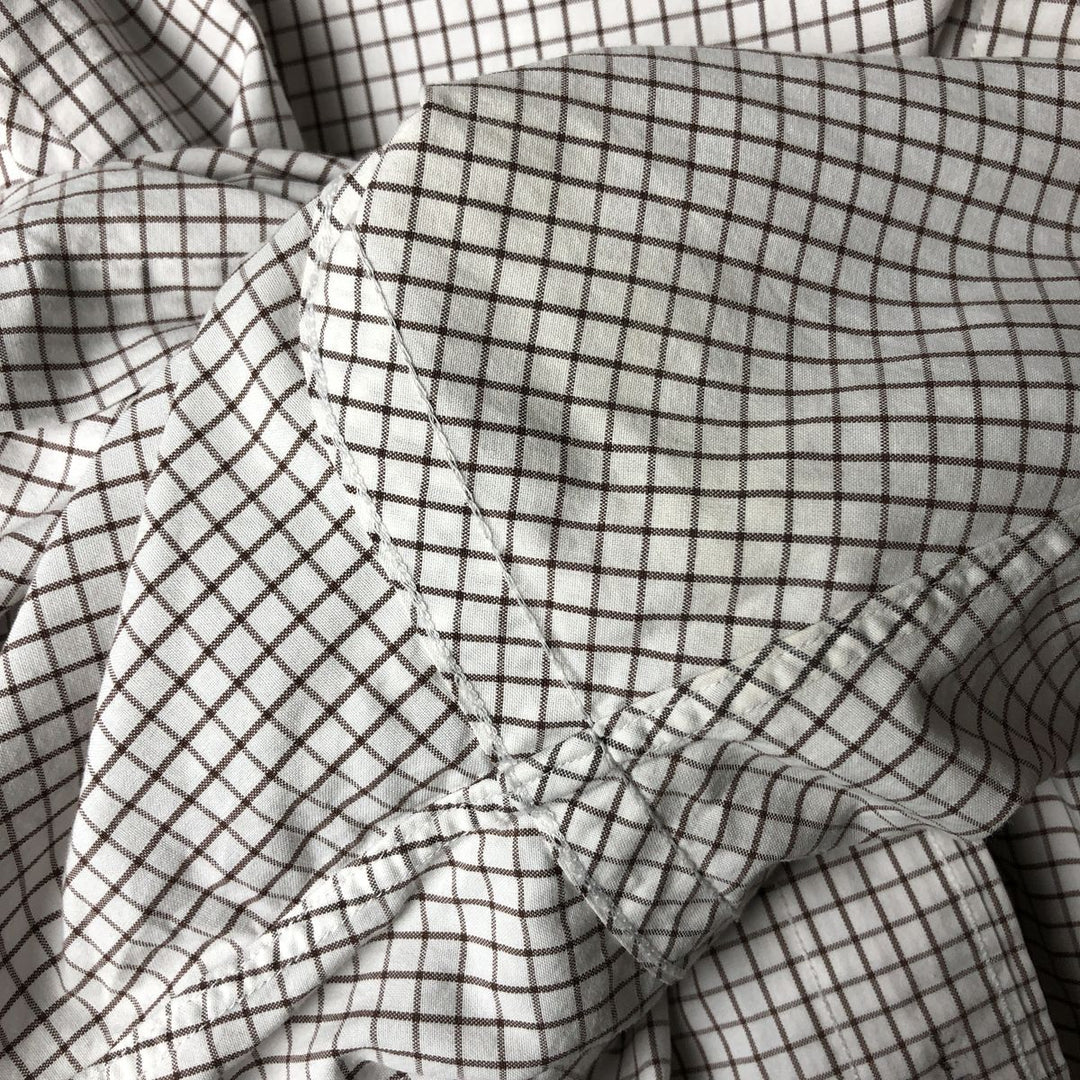 Ralph Lauren Classic Fit Long Sleeve Button Down Check Shirt Men's XL cotton brown type Vintage Second Hand