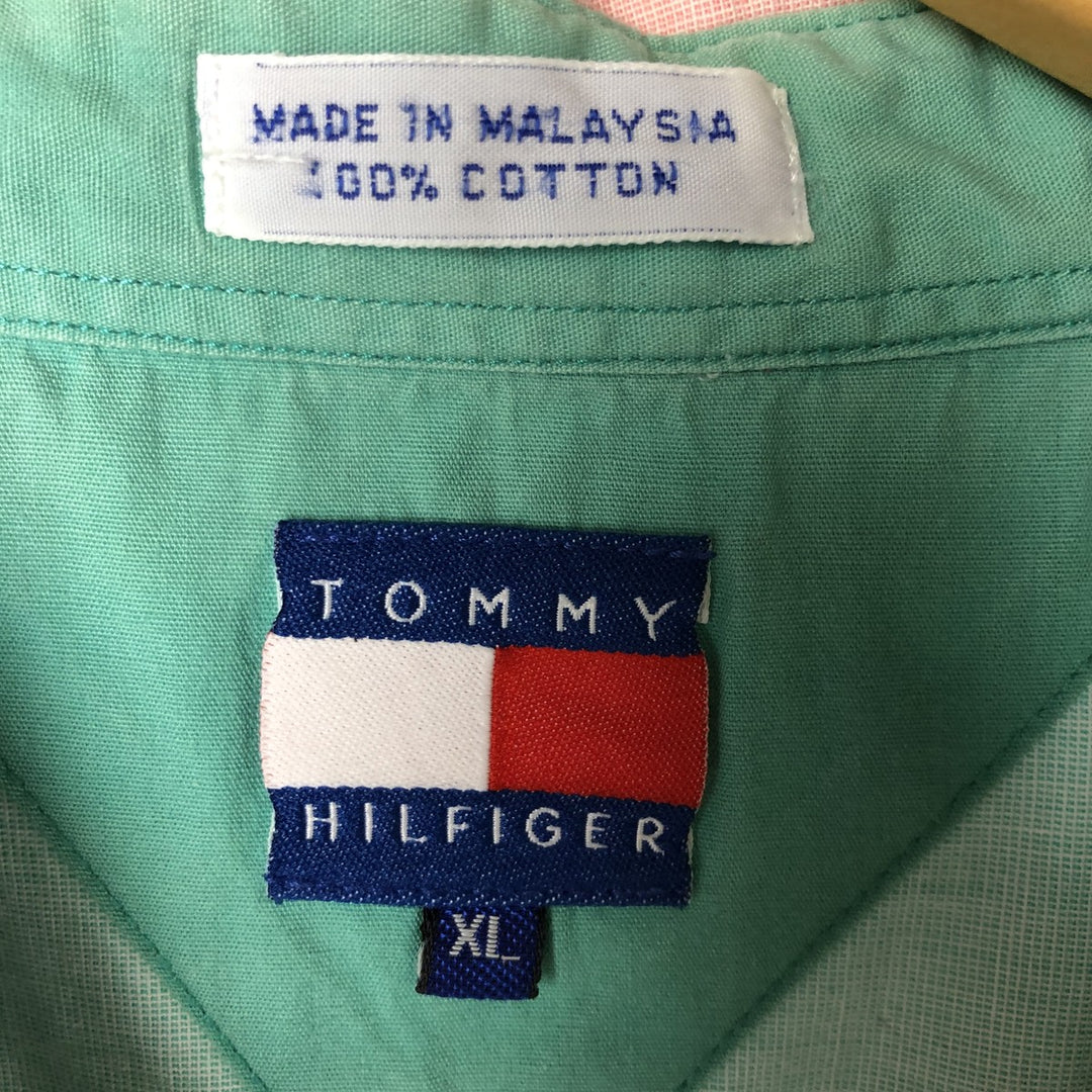 Vintage 90'S Tommy Hilfiger Multi-Stripe Short Sleeve Button-Down Striped Shirt, Men's Size XL cotton purple type Vintage Second Hand