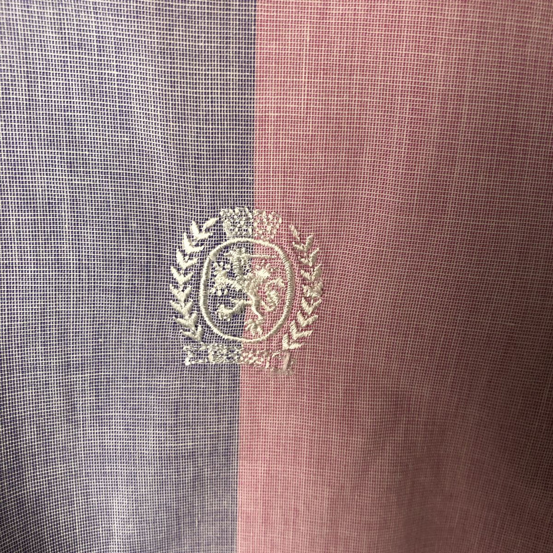 Vintage 90'S Tommy Hilfiger Multi-Stripe Short Sleeve Button-Down Striped Shirt, Men's Size XL cotton purple type Vintage Second Hand