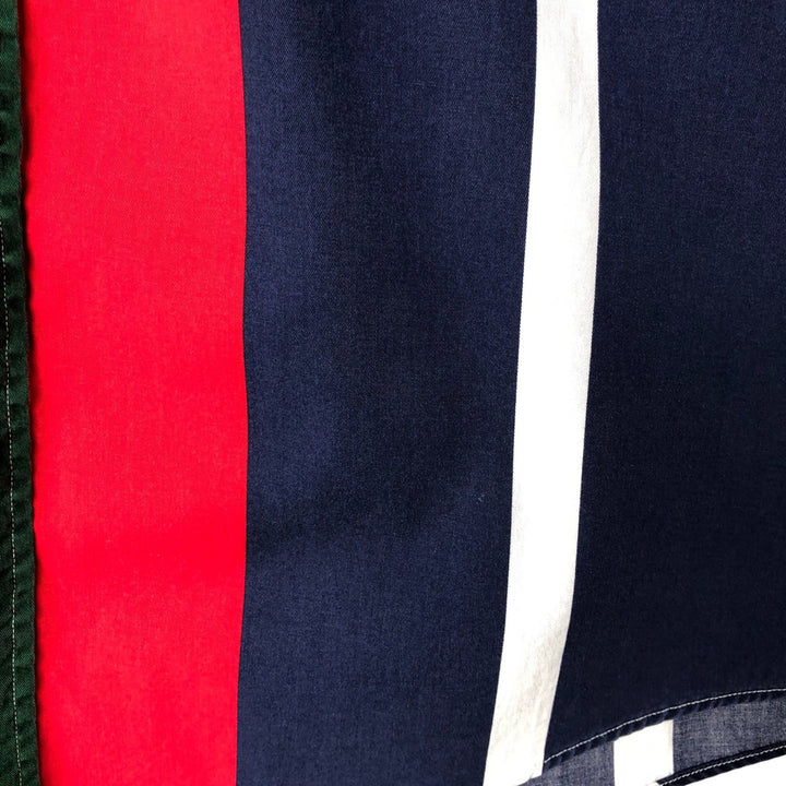 90'S Vintage NAUTICA Multi-Stripe Short Sleeve Button-Down Striped Shirt, Men's Size L cotton navy blue type Vintage Second Hand