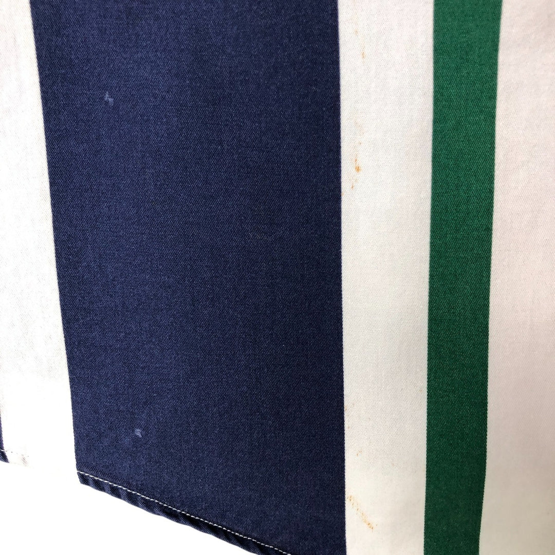 90'S Vintage NAUTICA Multi-Stripe Short Sleeve Button-Down Striped Shirt, Men's Size L cotton navy blue type Vintage Second Hand