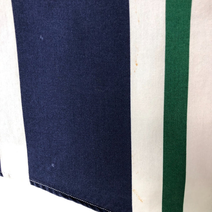 90'S Vintage NAUTICA Multi-Stripe Short Sleeve Button-Down Striped Shirt, Men's Size L cotton navy blue type Vintage Second Hand