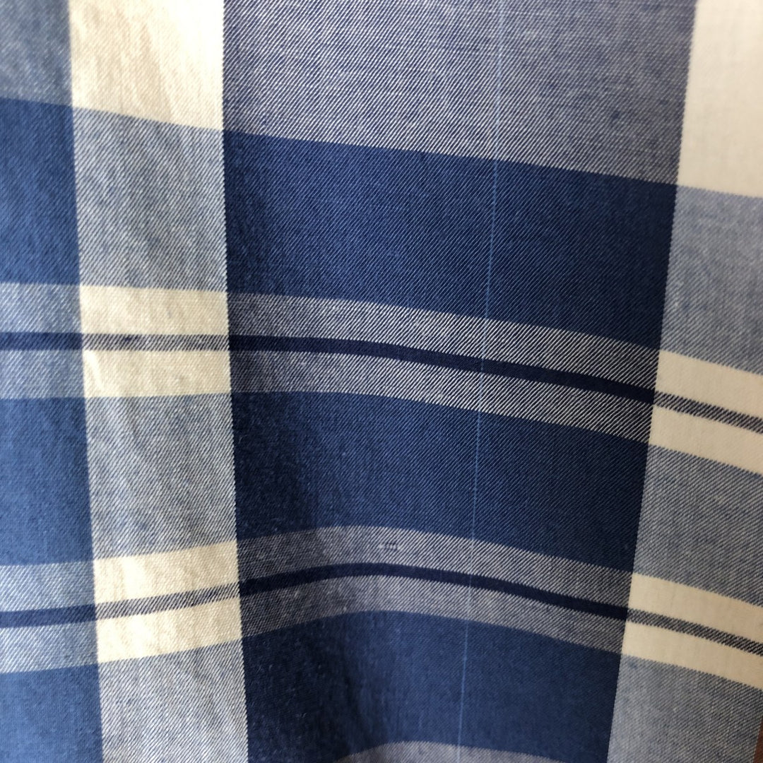 90'S NAUTICA short sleeve button down check shirt, men's size L, vintage cotton yellow type Vintage Second Hand