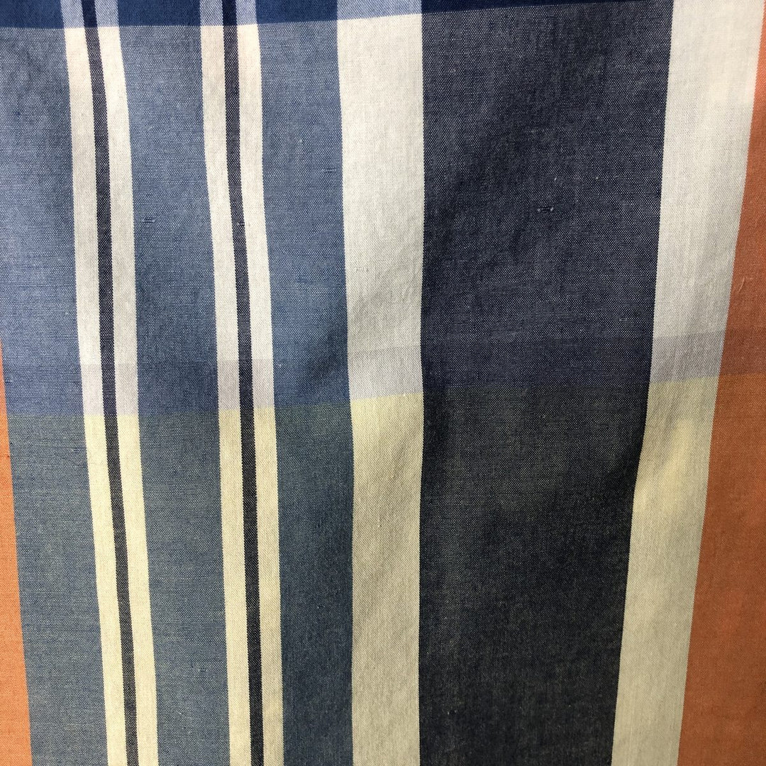 90'S NAUTICA short sleeve button down check shirt, men's size L, vintage cotton yellow type Vintage Second Hand