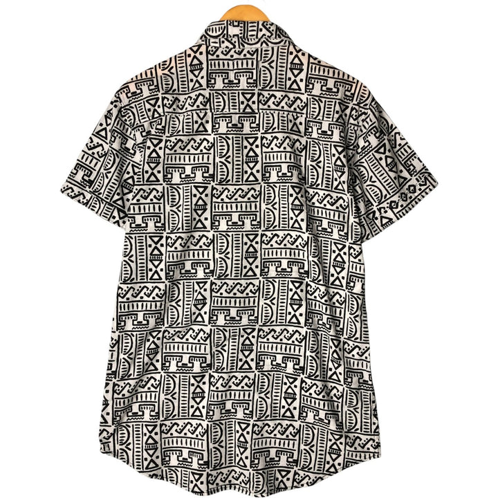 Stussy all-over print short-sleeved cotton shirt, men's size M cotton black type Vintage Second Hand
