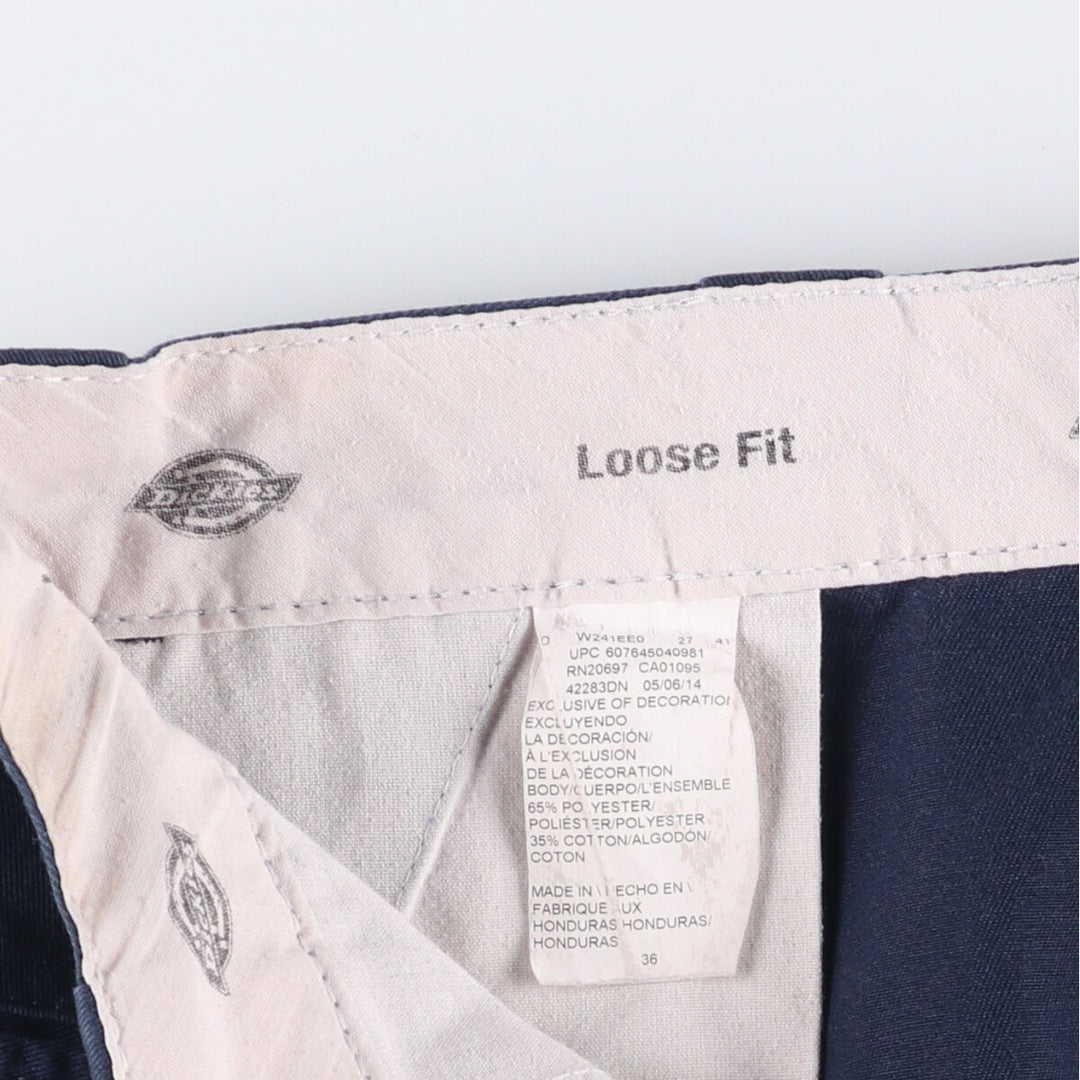 Dickies Loose Fit Work Shorts, Half Pants, Men's, W36 equivalent polyester navy blue type Vintage Second Hand