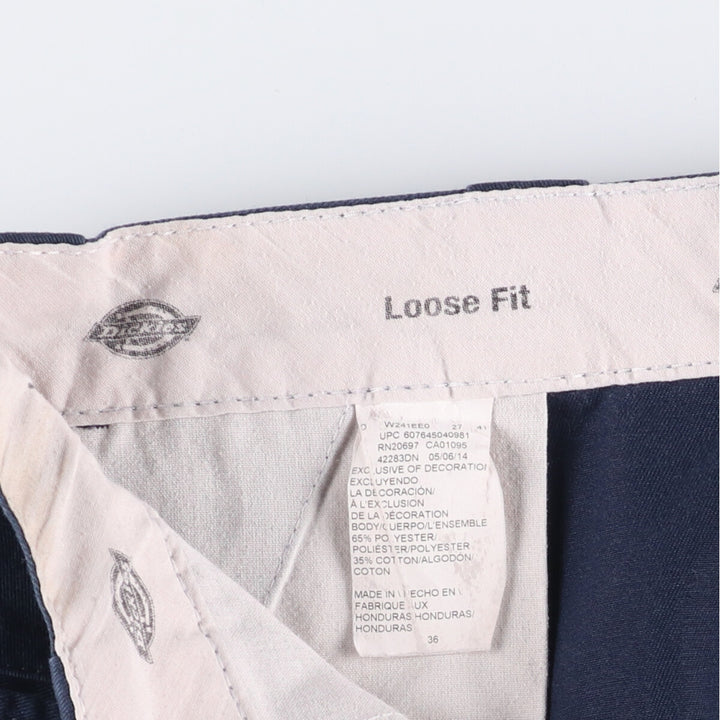 Dickies Loose Fit Work Shorts, Half Pants, Men's, W36 equivalent polyester navy blue type Vintage Second Hand