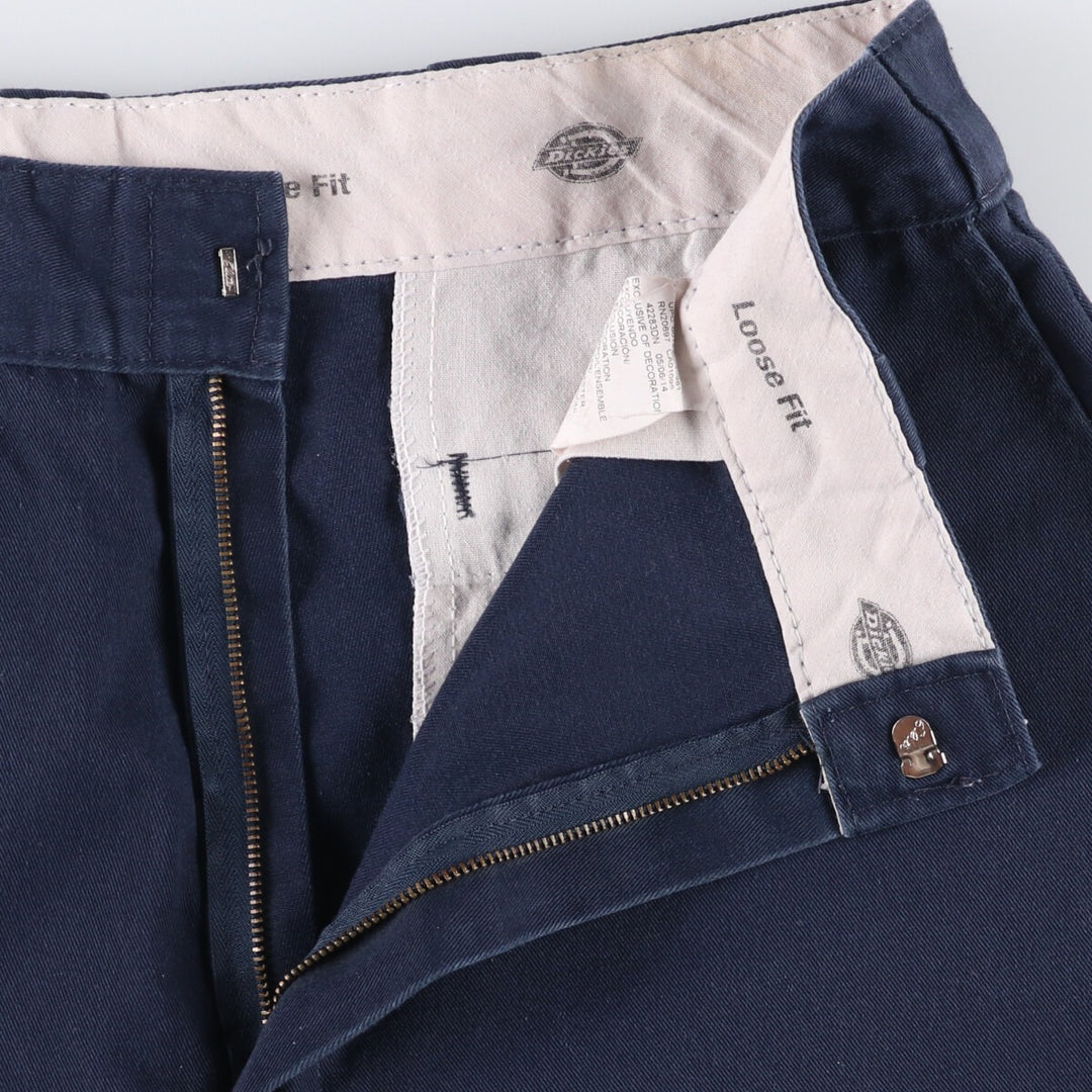 Dickies Loose Fit Work Shorts, Half Pants, Men's, W36 equivalent polyester navy blue type Vintage Second Hand
