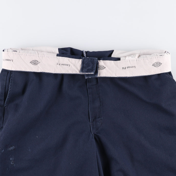 Dickies Loose Fit Work Shorts, Half Pants, Men's, W36 equivalent polyester navy blue type Vintage Second Hand