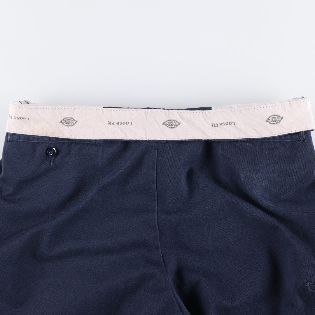 Dickies Loose Fit Work Shorts, Half Pants, Men's, W36 equivalent polyester navy blue type Vintage Second Hand