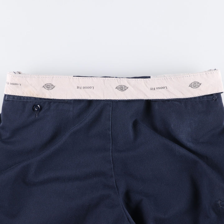 Dickies Loose Fit Work Shorts, Half Pants, Men's, W36 equivalent polyester navy blue type Vintage Second Hand