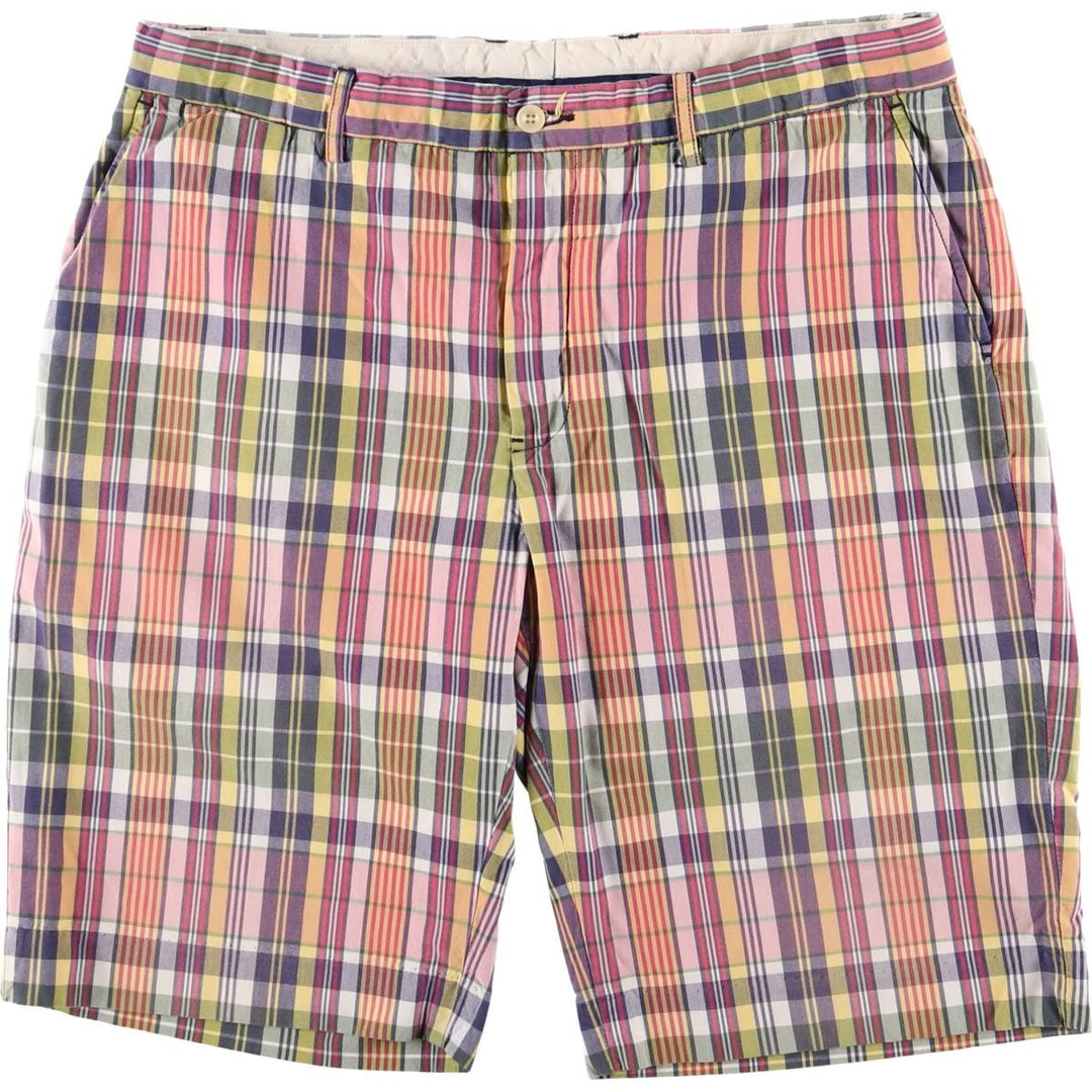 Ralph Lauren POLO by Ralph Lauren Check Pattern Cotton Shorts, Men's Size W36 cotton navy blue type Vintage Second Hand