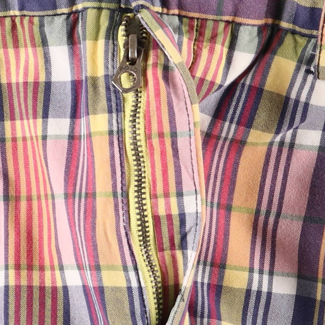 Ralph Lauren POLO by Ralph Lauren Check Pattern Cotton Shorts, Men's Size W36 cotton navy blue type Vintage Second Hand
