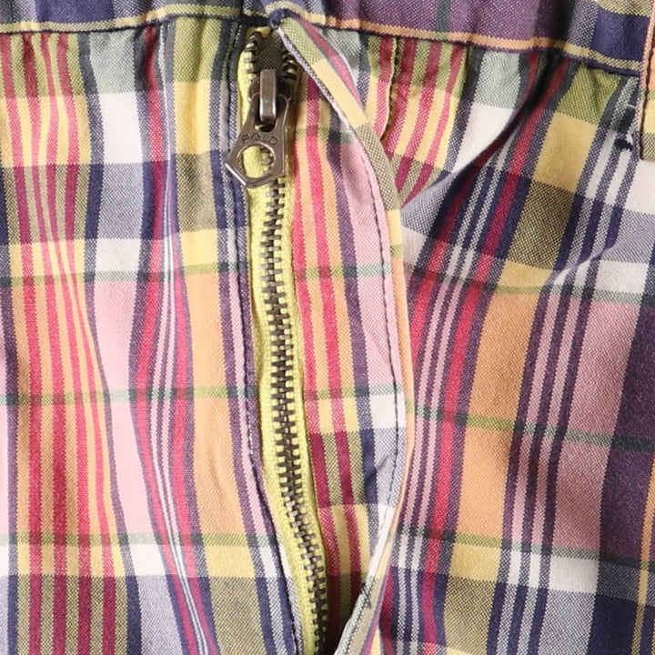 Ralph Lauren POLO by Ralph Lauren Check Pattern Cotton Shorts, Men's Size W36 cotton navy blue type Vintage Second Hand