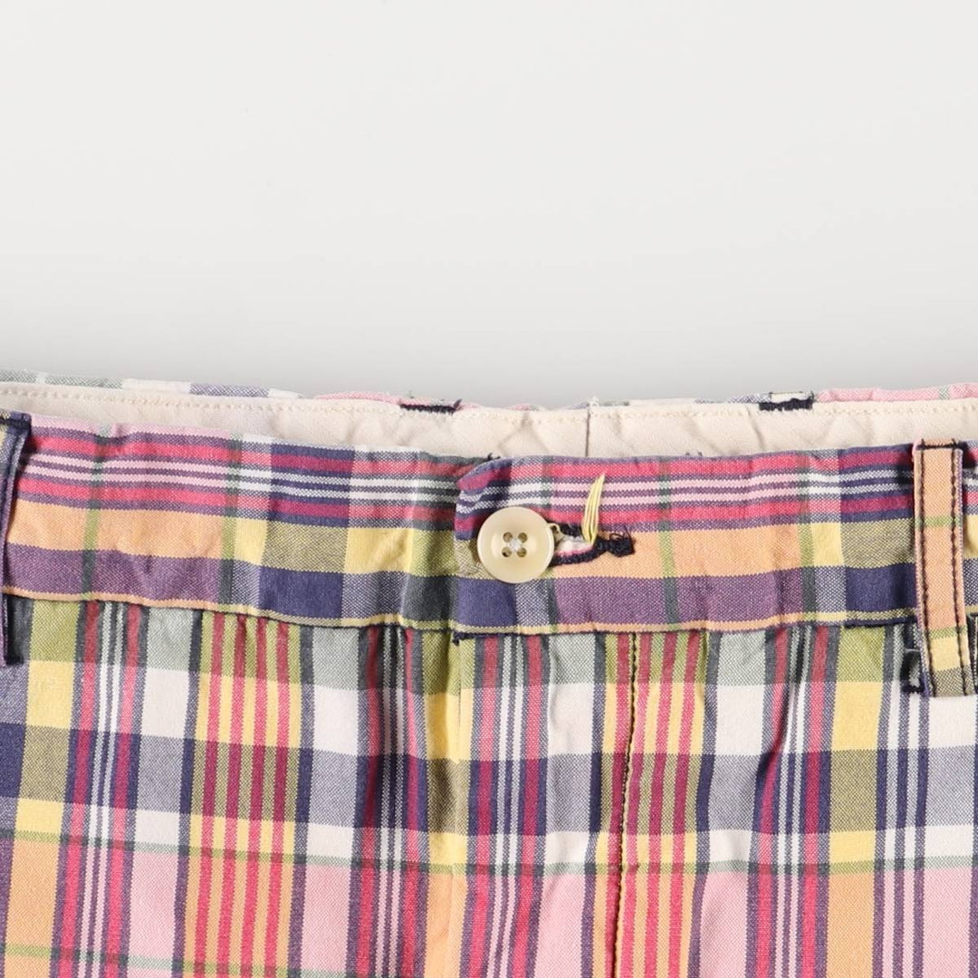 Ralph Lauren POLO by Ralph Lauren Check Pattern Cotton Shorts, Men's Size W36 cotton navy blue type Vintage Second Hand