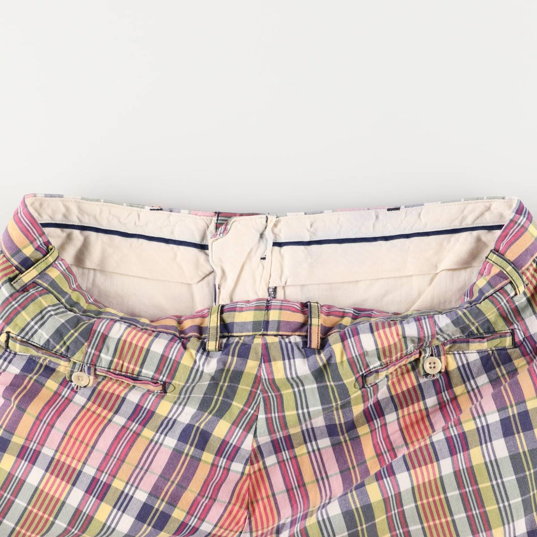 Ralph Lauren POLO by Ralph Lauren Check Pattern Cotton Shorts, Men's Size W36 cotton navy blue type Vintage Second Hand