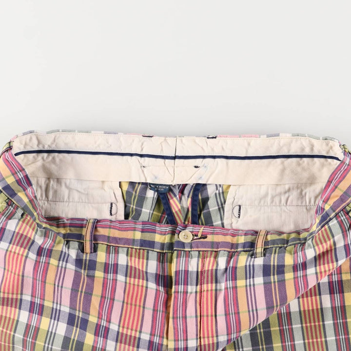 Ralph Lauren POLO by Ralph Lauren Check Pattern Cotton Shorts, Men's Size W36 cotton navy blue type Vintage Second Hand