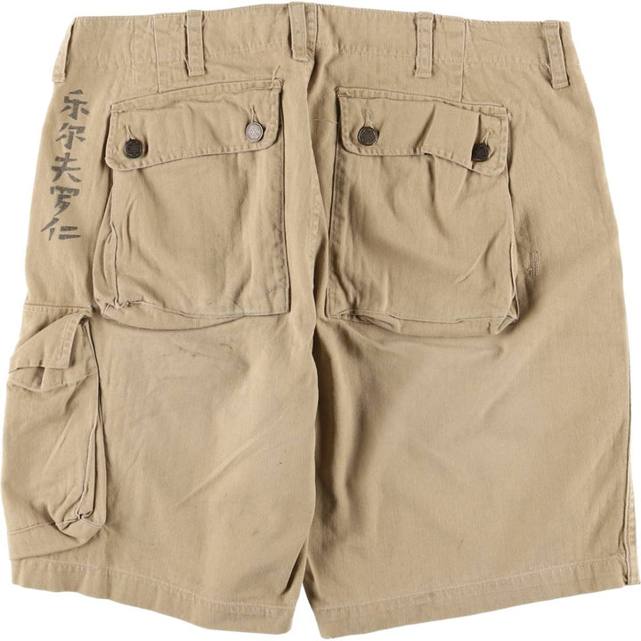 Ralph Lauren POLO by Ralph Lauren GI FIT herringbone cotton shorts, men's size W36 cotton Khaki type beige Vintage Second Hand