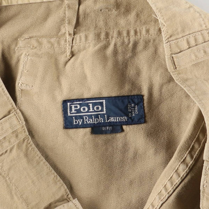 Ralph Lauren POLO by Ralph Lauren GI FIT herringbone cotton shorts, men's size W36 cotton Khaki type beige Vintage Second Hand
