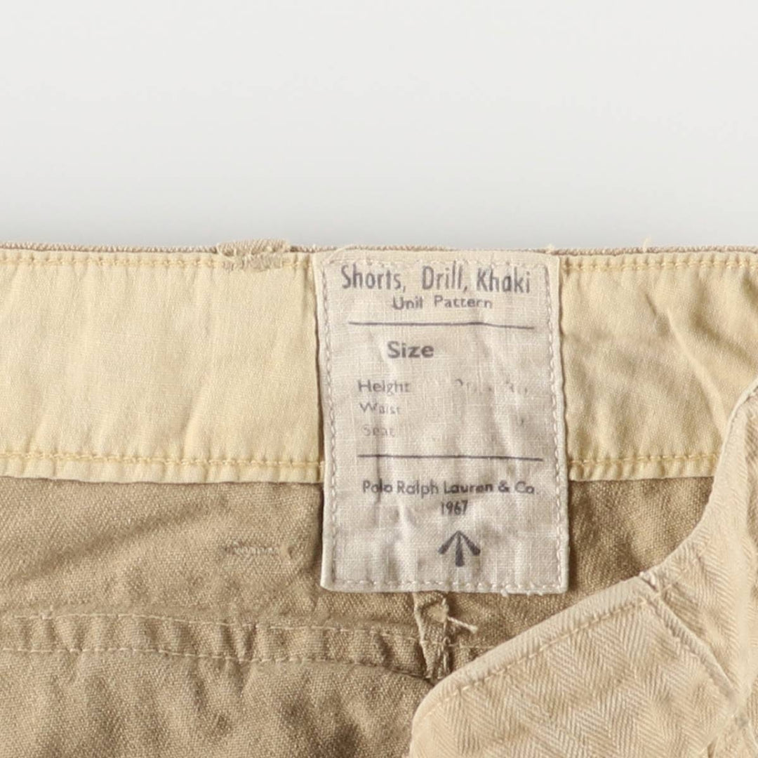 Ralph Lauren POLO by Ralph Lauren GI FIT herringbone cotton shorts, men's size W36 cotton Khaki type beige Vintage Second Hand