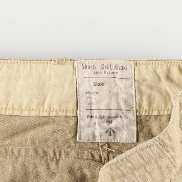Ralph Lauren POLO by Ralph Lauren GI FIT herringbone cotton shorts, men's size W36 cotton Khaki type beige Vintage Second Hand