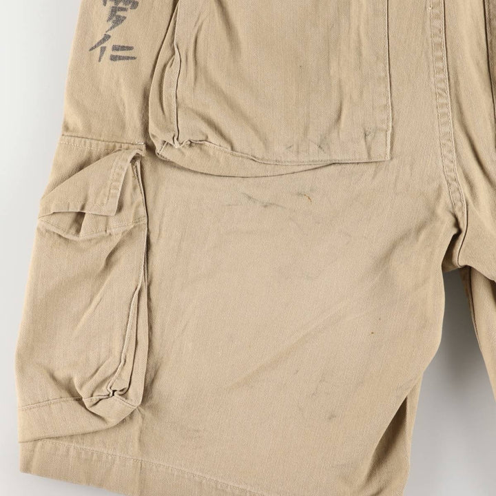 Ralph Lauren POLO by Ralph Lauren GI FIT herringbone cotton shorts, men's size W36 cotton Khaki type beige Vintage Second Hand
