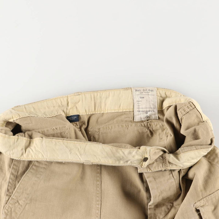 Ralph Lauren POLO by Ralph Lauren GI FIT herringbone cotton shorts, men's size W36 cotton Khaki type beige Vintage Second Hand