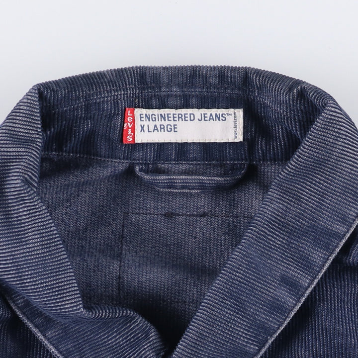 2000'S Levi's Engineered Corduroy Jacket (70100-1966) Euro Model, Men's Size XL polyester navy blue type Vintage Second Hand