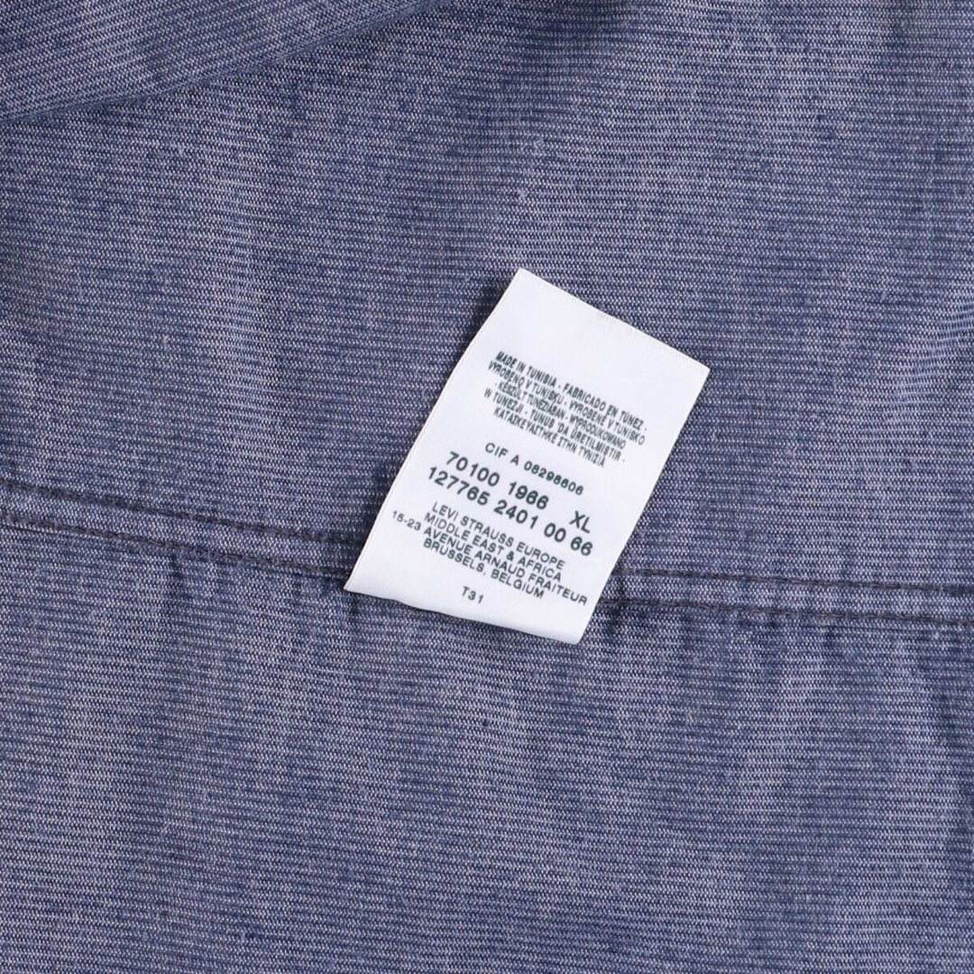 2000'S Levi's Engineered Corduroy Jacket (70100-1966) Euro Model, Men's Size XL polyester navy blue type Vintage Second Hand