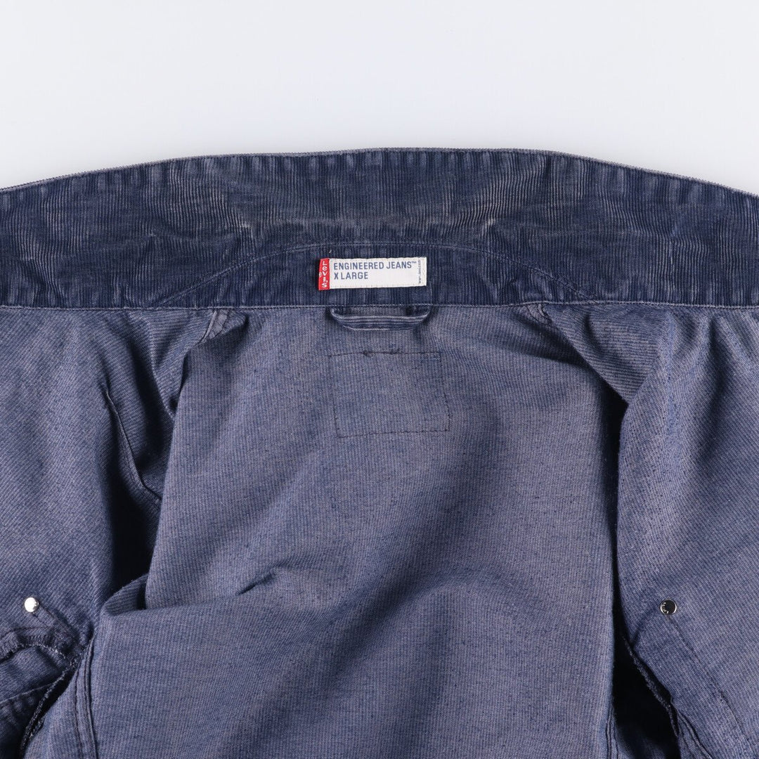 2000'S Levi's Engineered Corduroy Jacket (70100-1966) Euro Model, Men's Size XL polyester navy blue type Vintage Second Hand