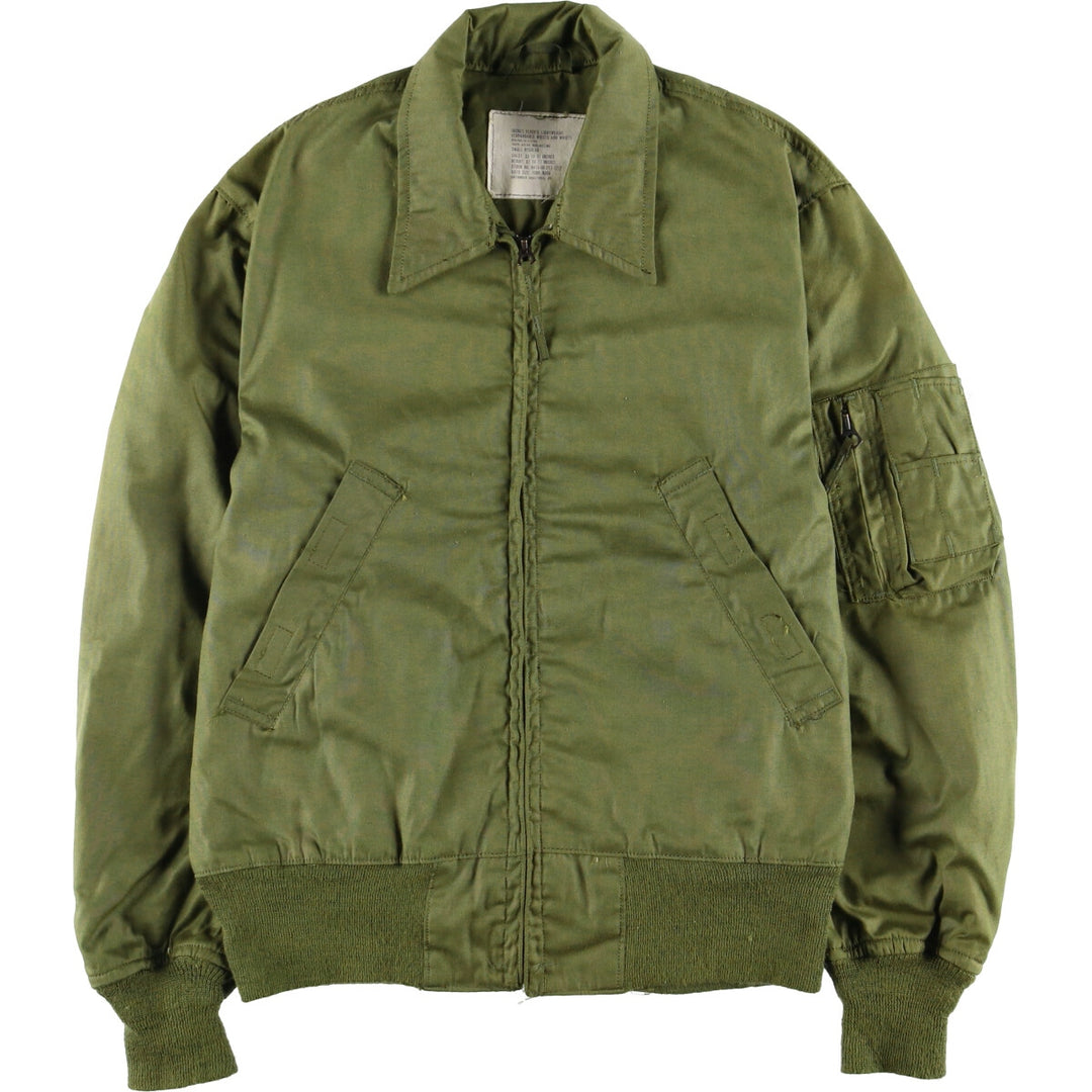 1970'S US Military Helicopter Crew Jacket, Military Flight Jacket, Made in USA, Small Regular, Men's Size Small, Vintage Nylon Khaki type Vintage Second Hand