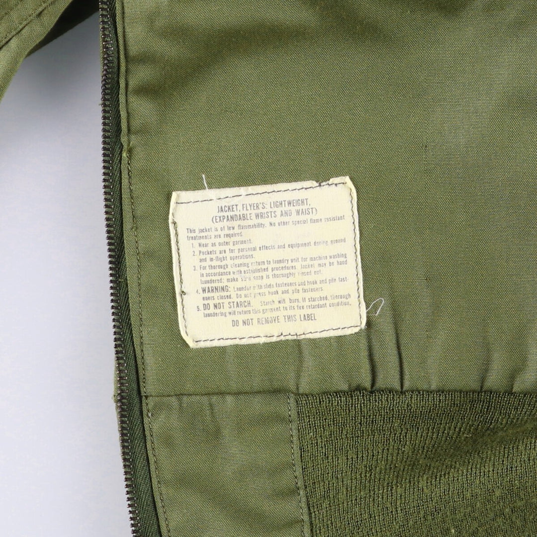 1970'S US Military Helicopter Crew Jacket, Military Flight Jacket, Made in USA, Small Regular, Men's Size Small, Vintage Nylon Khaki type Vintage Second Hand