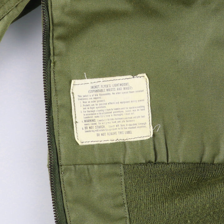 1970'S US Military Helicopter Crew Jacket, Military Flight Jacket, Made in USA, Small Regular, Men's Size Small, Vintage Nylon Khaki type Vintage Second Hand