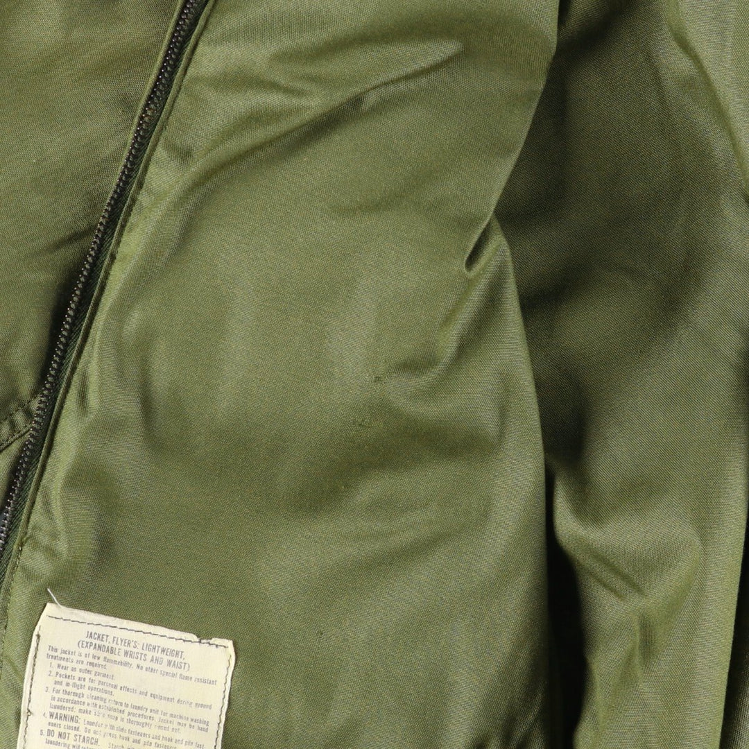 1970'S US Military Helicopter Crew Jacket, Military Flight Jacket, Made in USA, Small Regular, Men's Size Small, Vintage Nylon Khaki type Vintage Second Hand