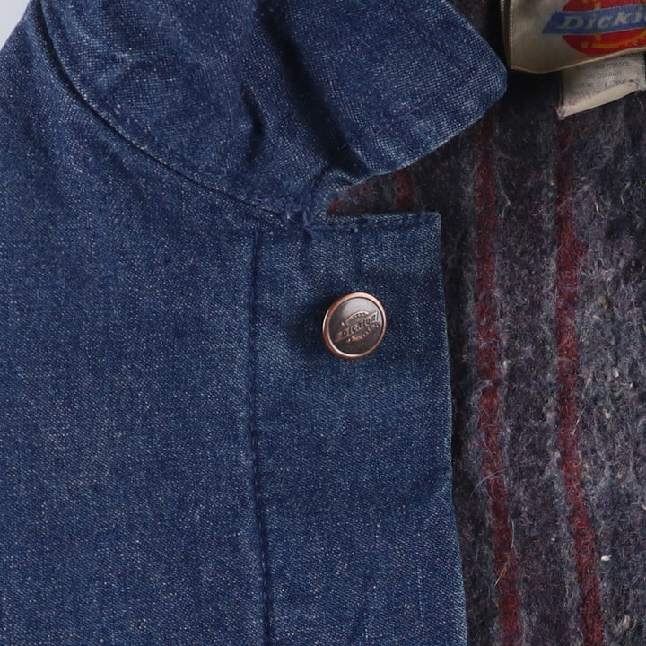 Vintage 90'S Dickies denim coveralls, size L, men's cotton Navy blue Vintage Second Hand