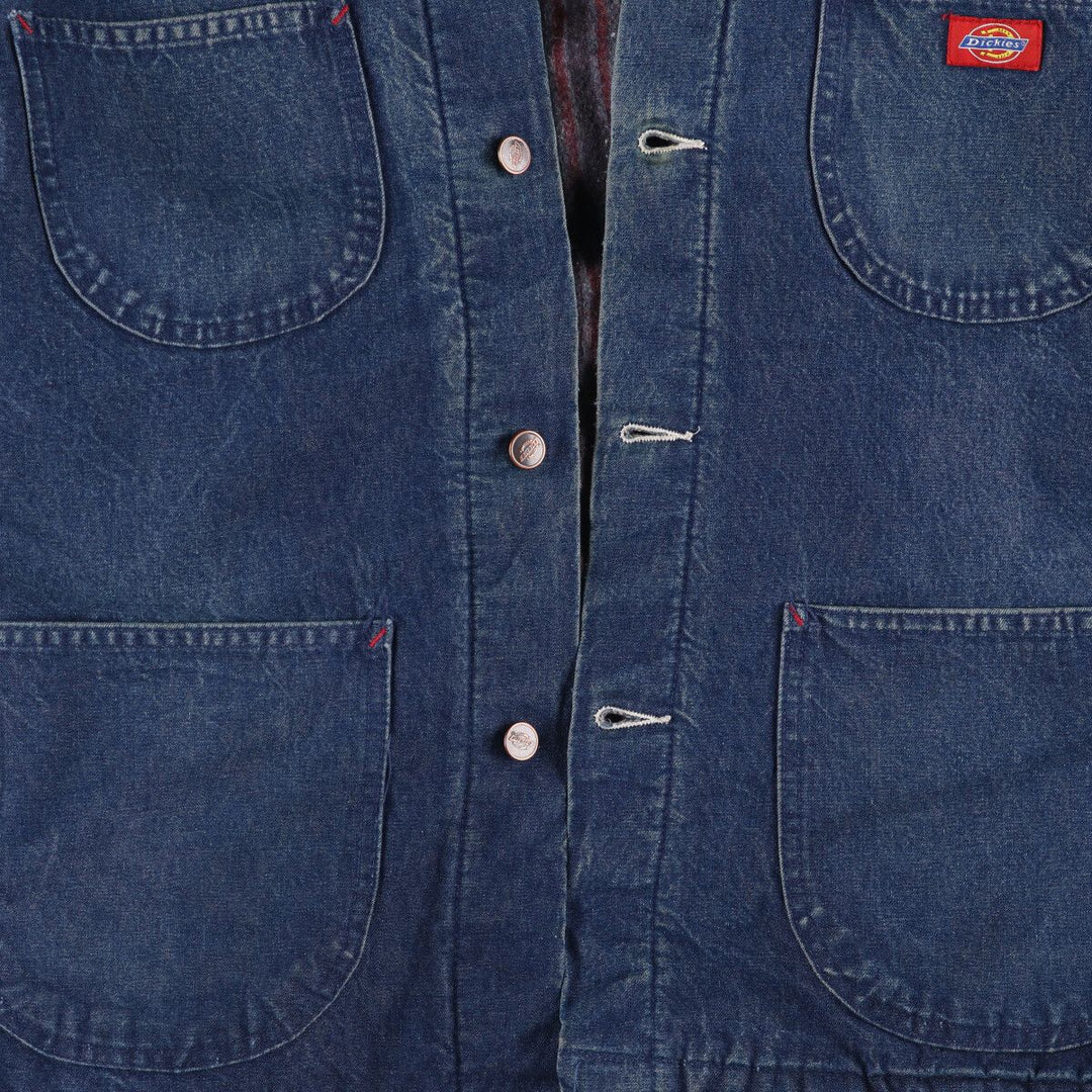 Vintage 90'S Dickies denim coveralls, size L, men's cotton Navy blue Vintage Second Hand