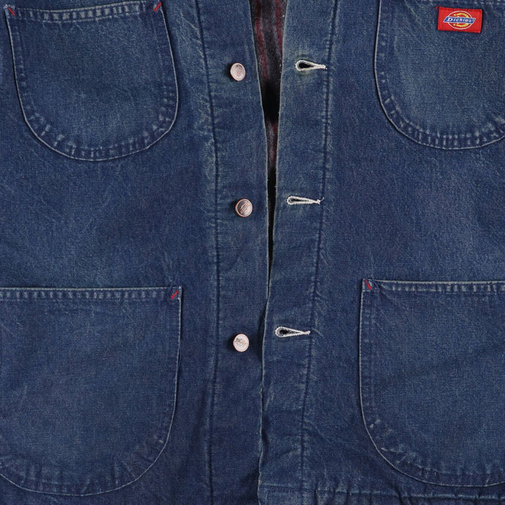 Vintage 90'S Dickies denim coveralls, size L, men's cotton Navy blue Vintage Second Hand