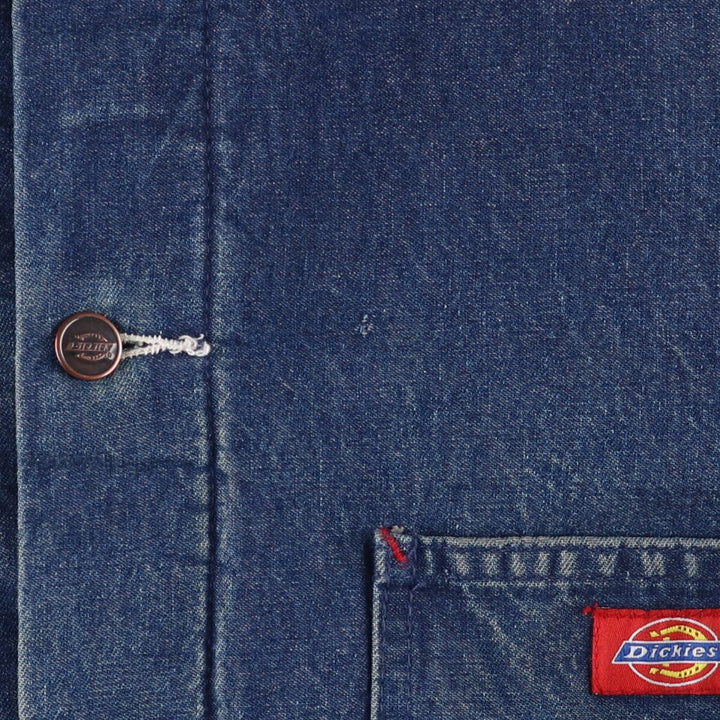 Vintage 90'S Dickies denim coveralls, size L, men's cotton Navy blue Vintage Second Hand