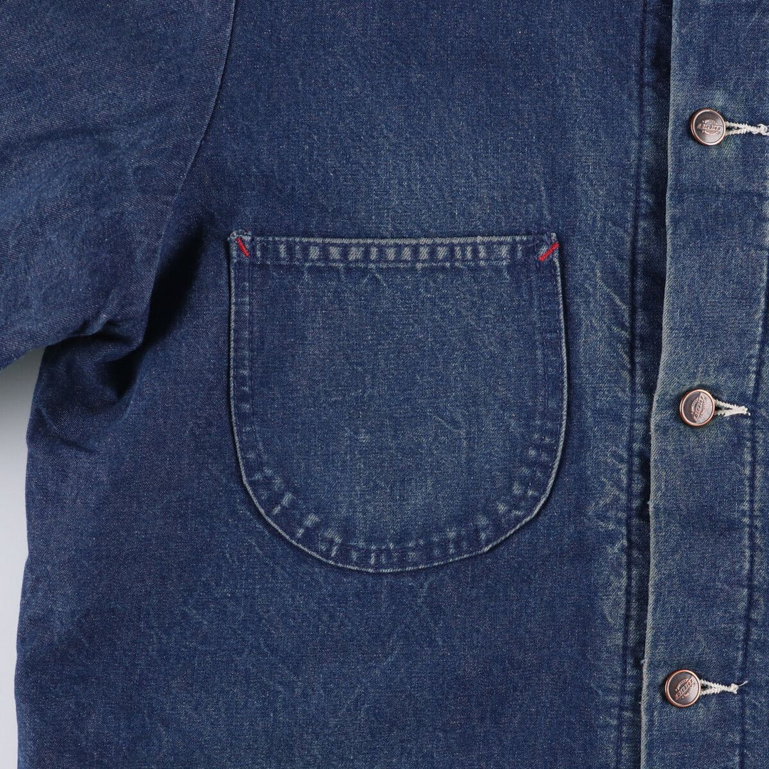 Vintage 90'S Dickies denim coveralls, size L, men's cotton Navy blue Vintage Second Hand