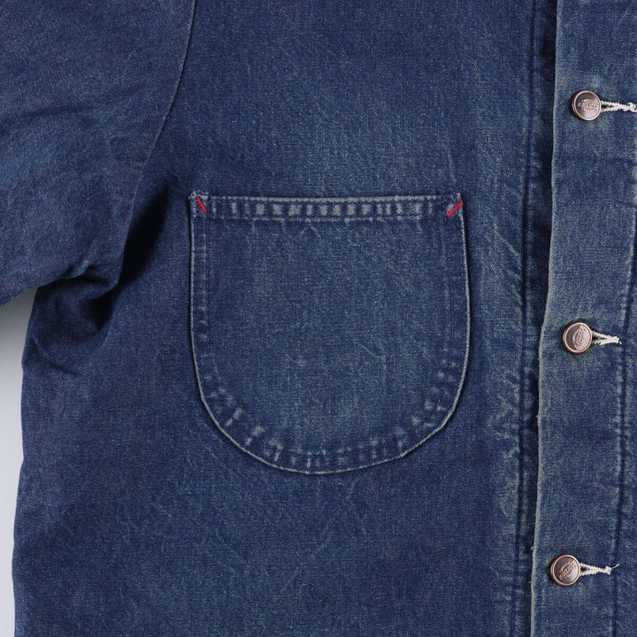 Vintage 90'S Dickies denim coveralls, size L, men's cotton Navy blue Vintage Second Hand