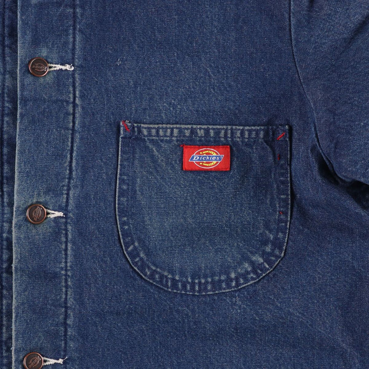 Vintage 90'S Dickies denim coveralls, size L, men's cotton Navy blue Vintage Second Hand