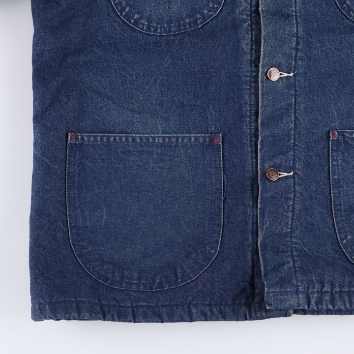 Vintage 90'S Dickies denim coveralls, size L, men's cotton Navy blue Vintage Second Hand