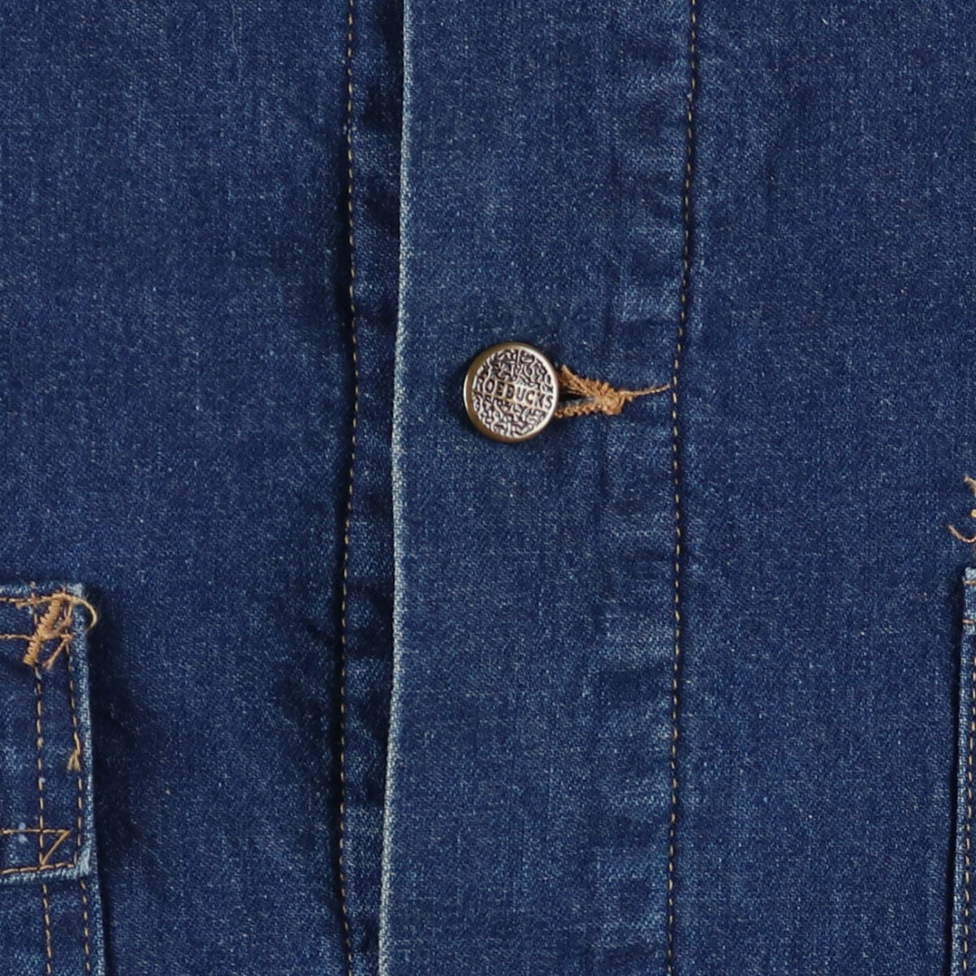 Vintage 80s-90'S ROEBUCKS denim coverall, made in the USA, size L, men's cotton blue type Vintage Second Hand